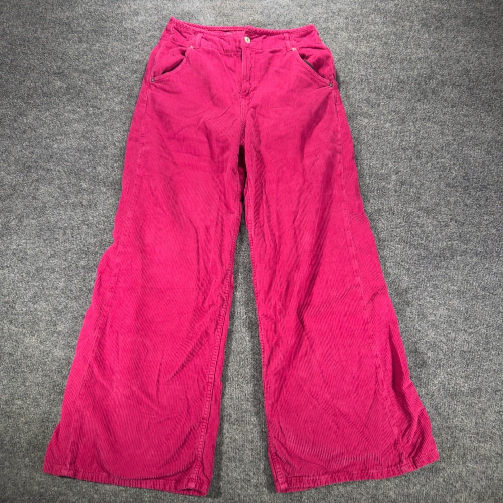 Free People We The Free The Harlow Corduroy Pants 28 Pink Mid Rise Wide Leg‎ W